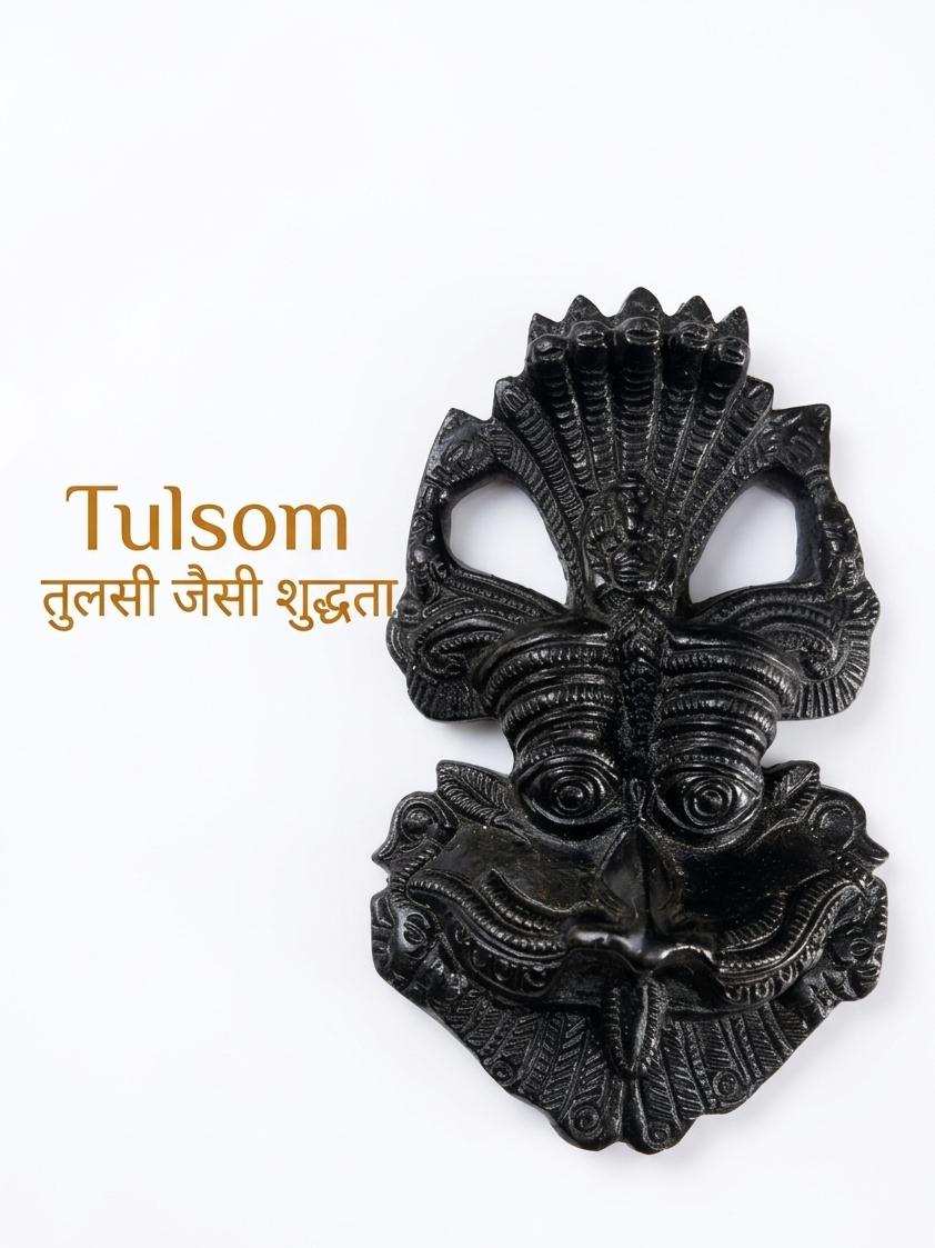 Tulsom Kirtimukh & Black Tourmaline Door Hanging | Vastu Evil Eye Protection & Negative Energy Shield for Home