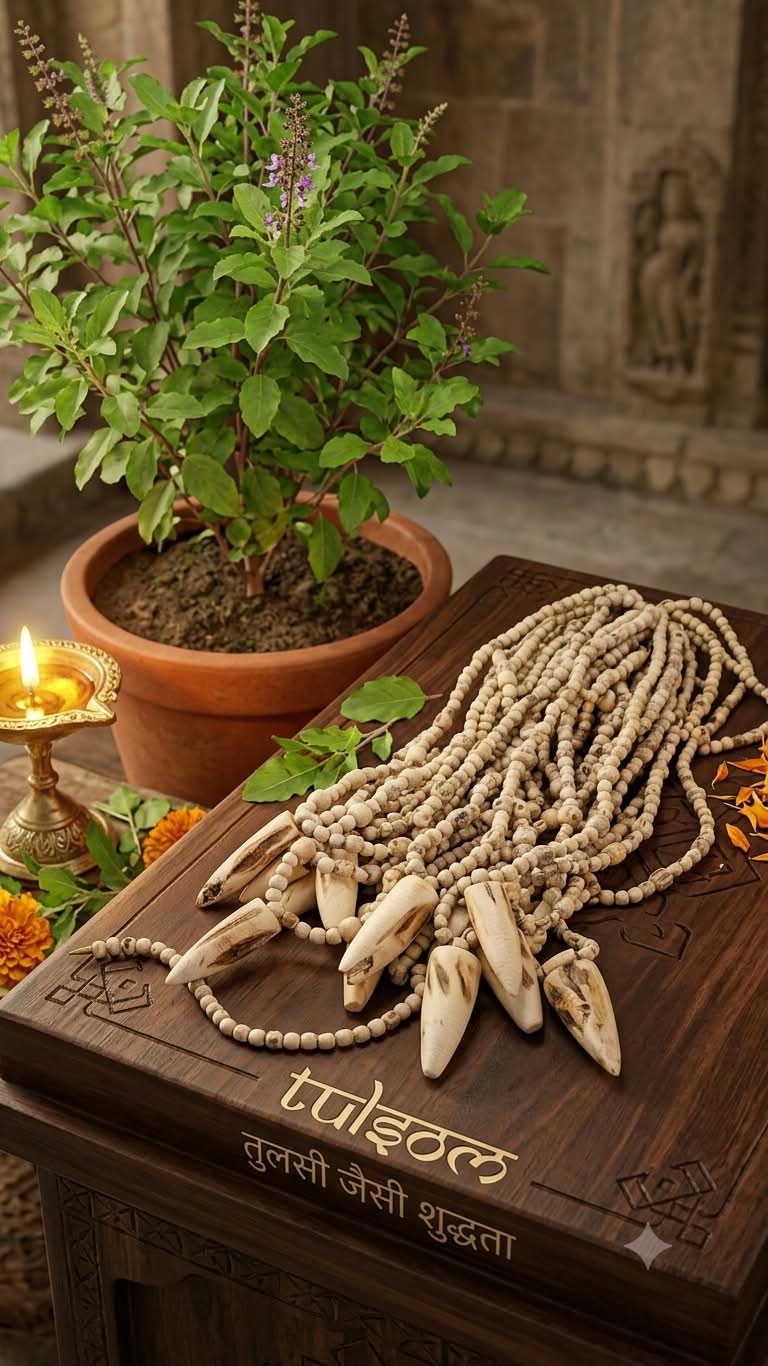 Premium Handmade Vrindavan Tulsi Kanthi Mala with Hand-Carved Designer Pendants for Men & Women