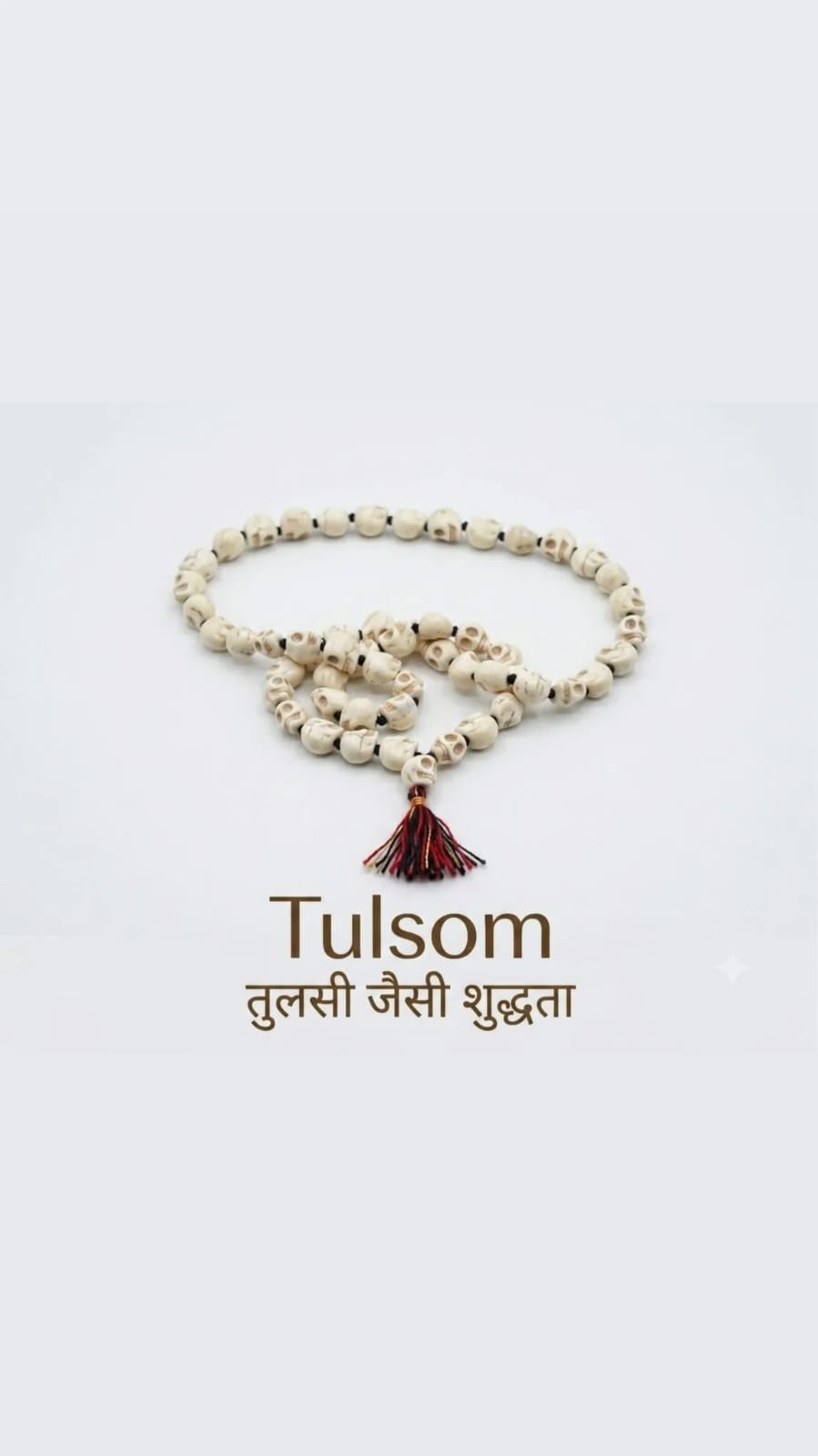 Tulsom Sacred Nar Mund Carved Skull Mala for Protection & Sadhana