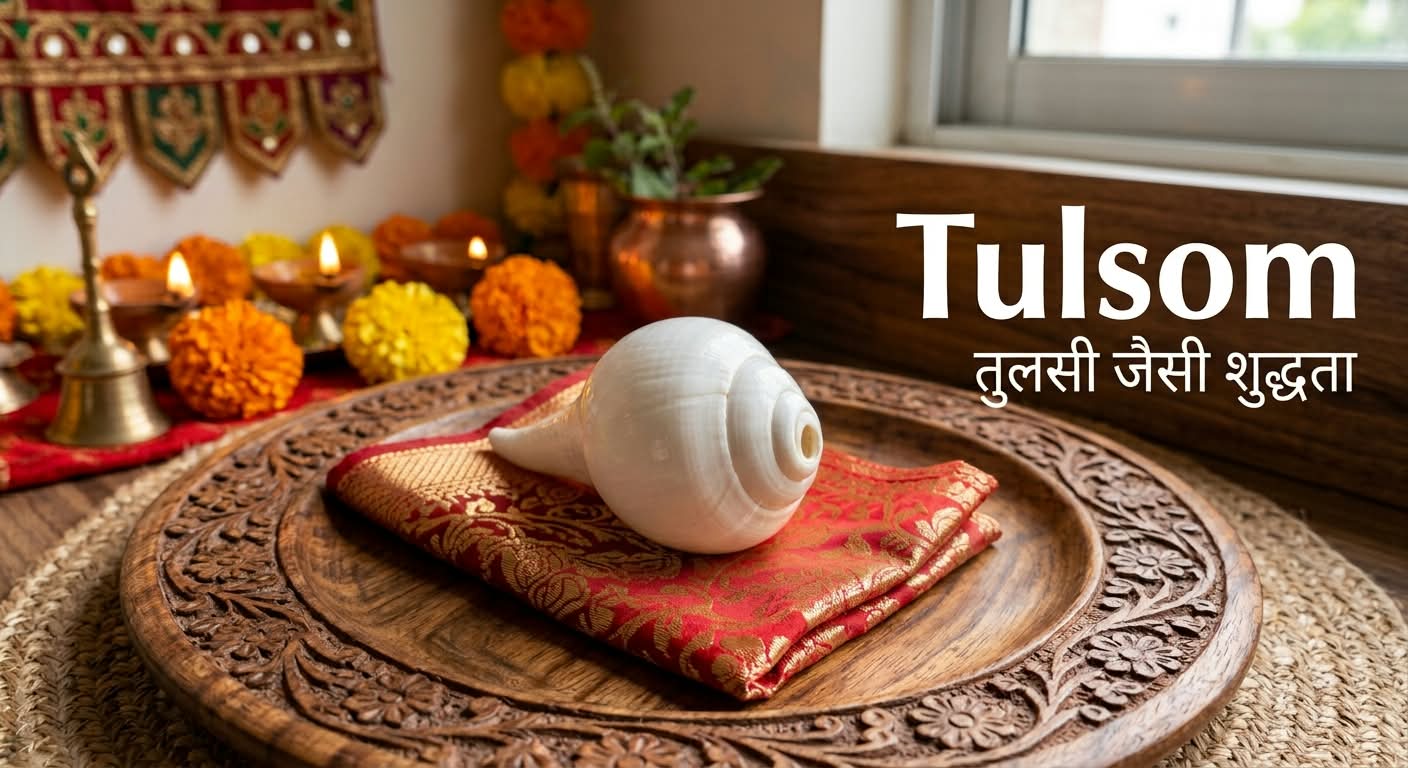 Tulsom 4-Inch Blowing Shankh | Natural White Vamavarti Conch for Pooja, Vastu Purification & Resonant Sacred Sound