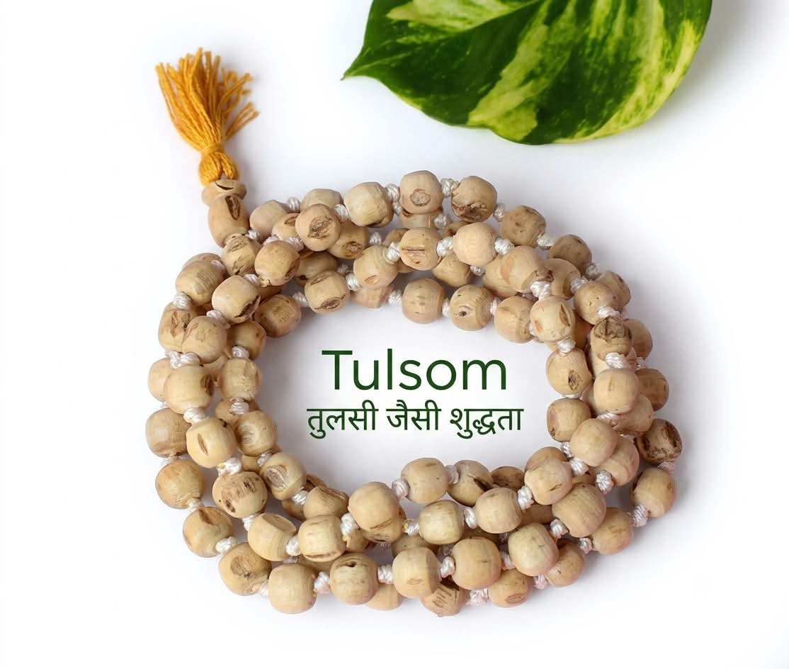 Tulsom Sacred Handcrafted Authentic Basil Wood Tulsi Mala
