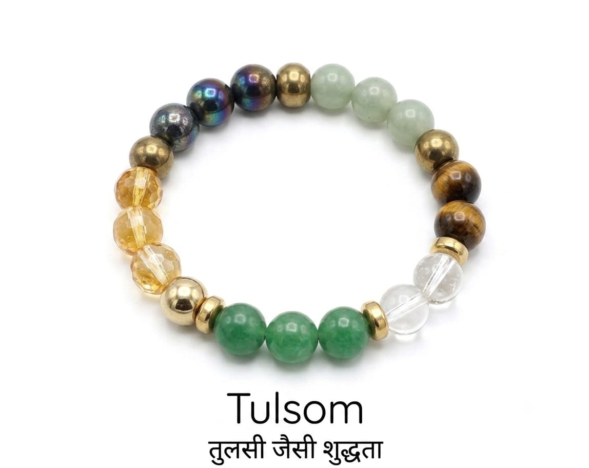 Tulsom Lab-Certified Dhan Yog Natural Stone Wealth & Prosperity Bracelet