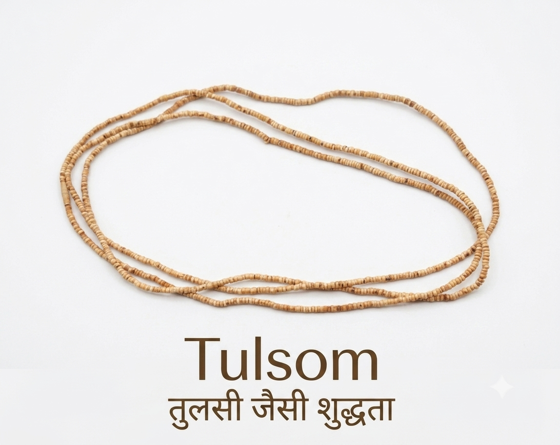 Tulsom 3-Round Authentic Small Bead Natural Brown Tulsi Kanthi Mala