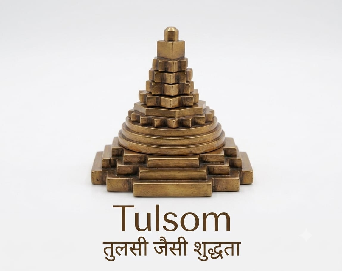 Tulsom Premium 3D Pure Brass 3x3 Inch Heavy Meru Shree Yantra for Wealth & Vastu