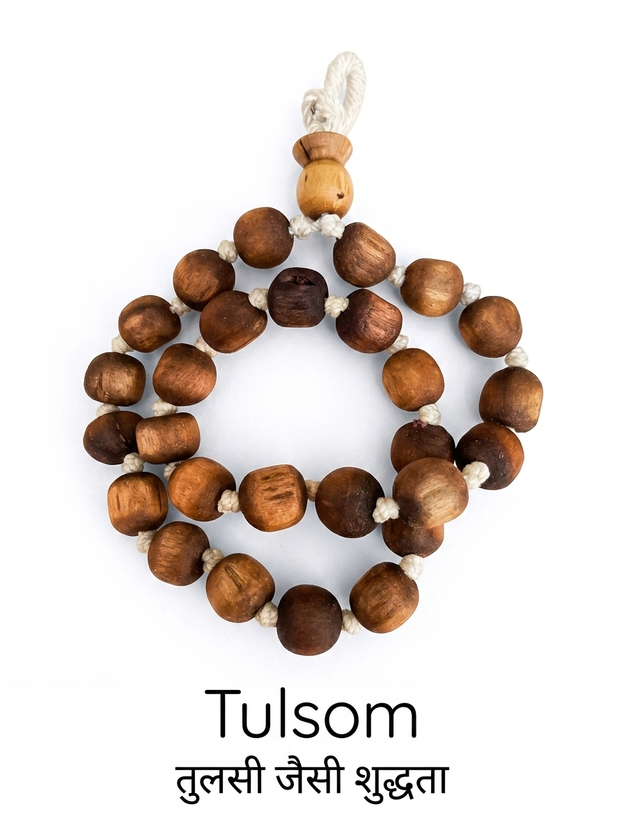 Tulsom Authentic 100% Pure Chemical-Free Holy Basil Wood Devotional Sumirani