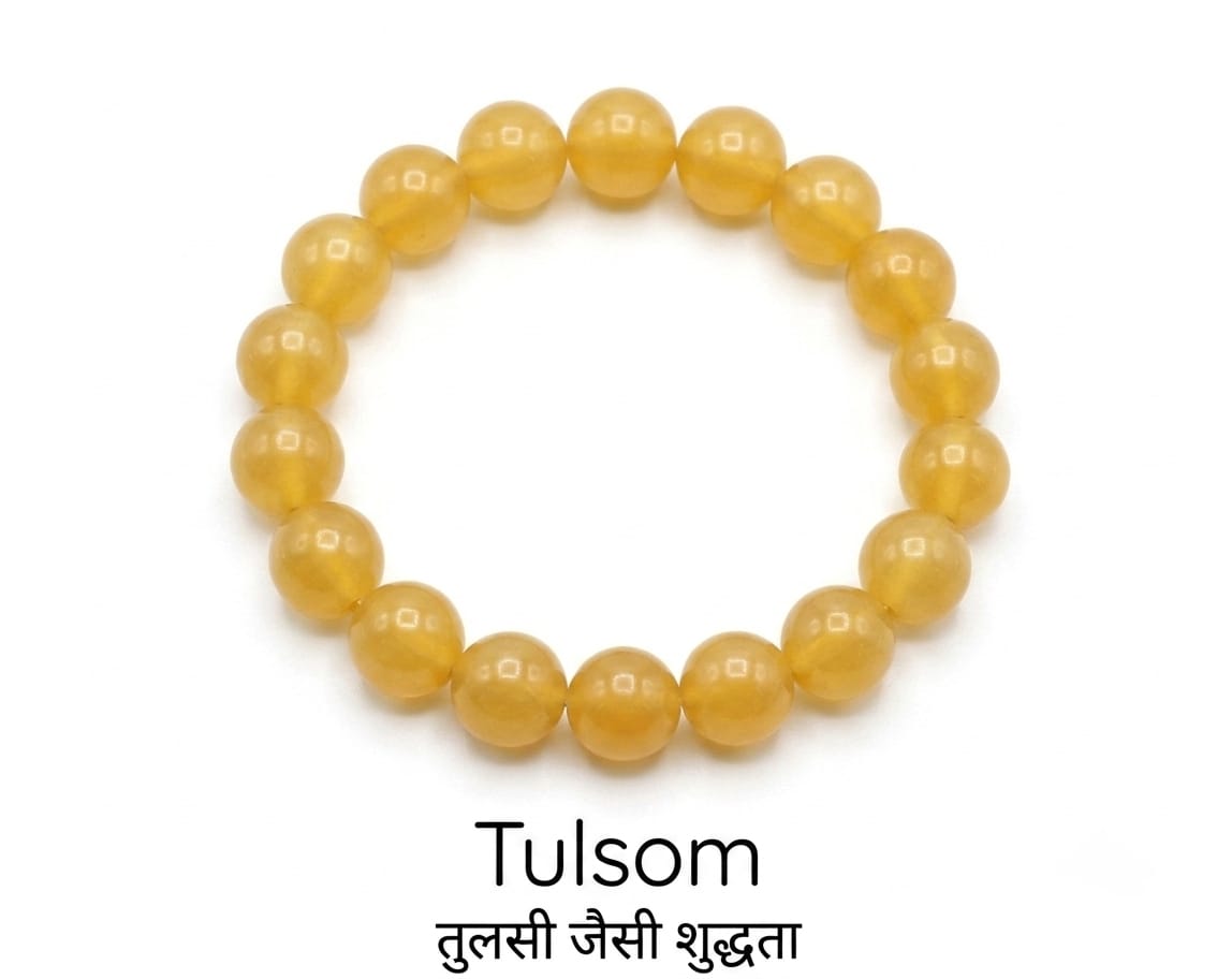 Tulsom Premium Natural Yellow Aventurine Crystal Stretch Bracelet for Confidence & Solar Plexus Chakra