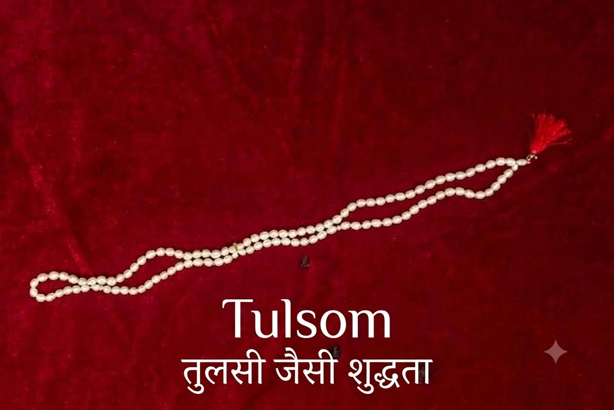 Tulsom Premium Lustrous White Pearl Moti Rosary Mala for Mental Peace & Japa