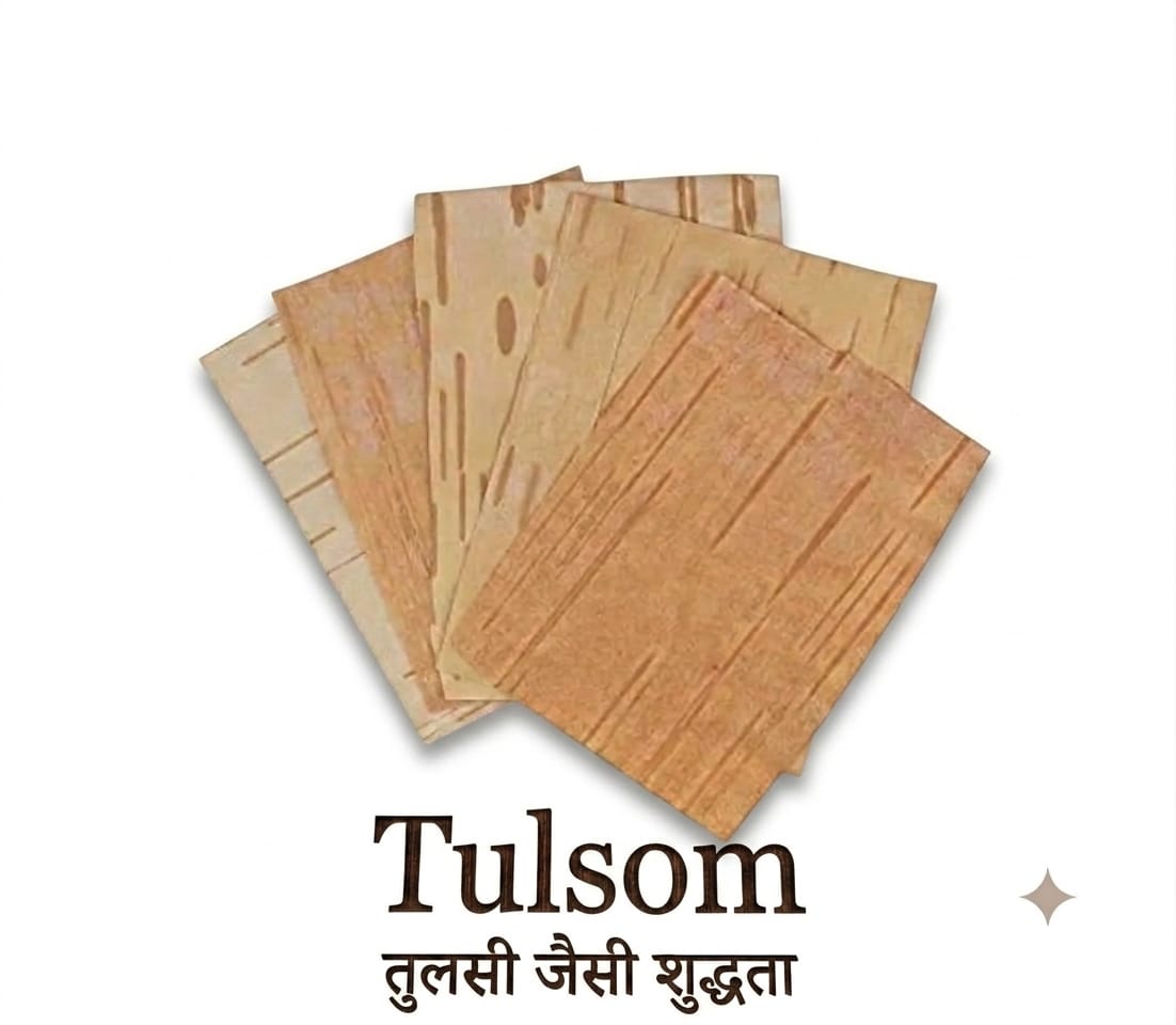 Tulsom Pack of 5 Sustainable Himalayan Bhojpatra Sheets for Yantras & Pujas