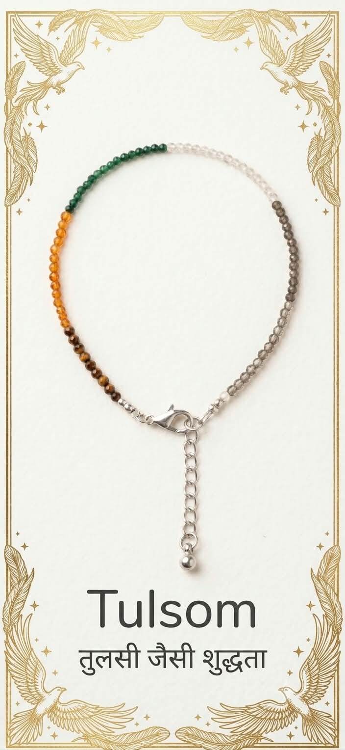 Tulsom Dhan Yog Crystal Anklet Description